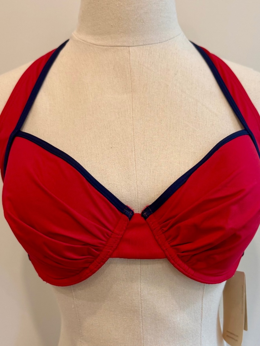 NWT Tommy Bahama Deck Piping two piece bikini Crimson Red size 34D/M